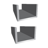 2" x 1" x 1/8" thick Aluminum Channel 6063-T52 Architectural